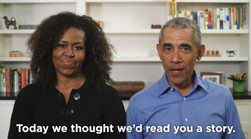 Gyerekeknek olvas fel Oprah Winfrey és az Obama-házaspár