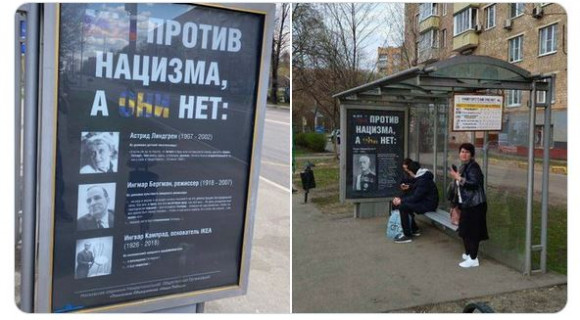 Egy orosz plakátkampány Astrid Lindgrent támadja