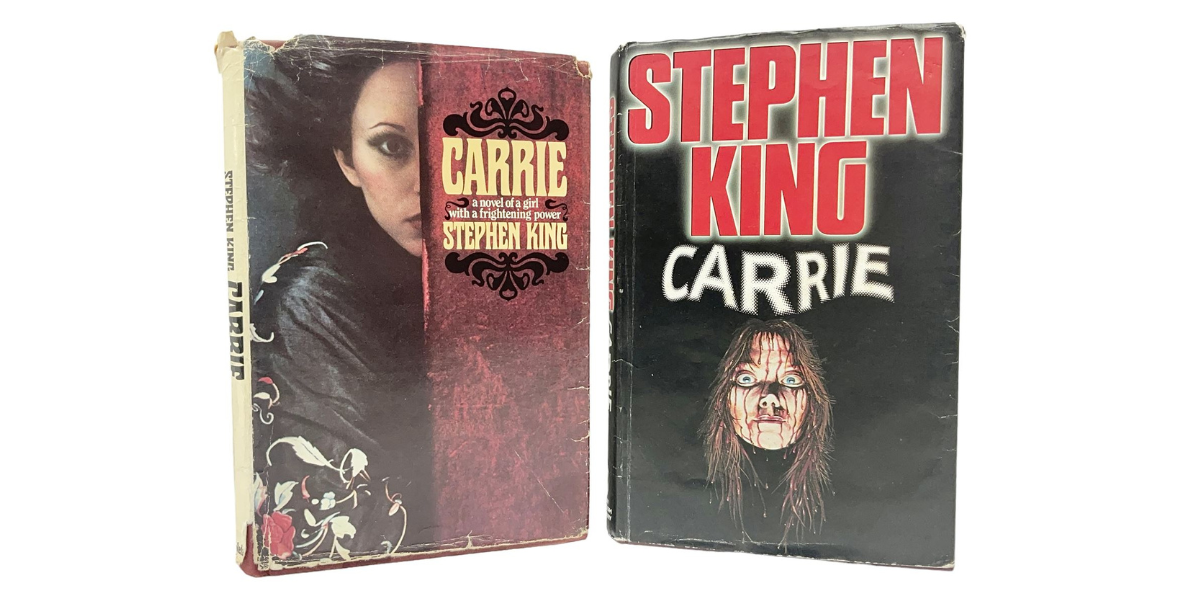 Stephen King Carrie című regényének első amerikai és angol borítója