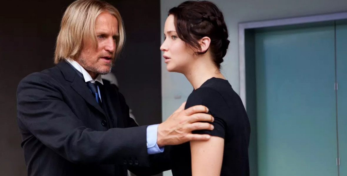 Az éhezők viadala, Haymitch Abernathy és Katniss Everdeen - fotó: Lionsgate - konyvesmagazin.hu